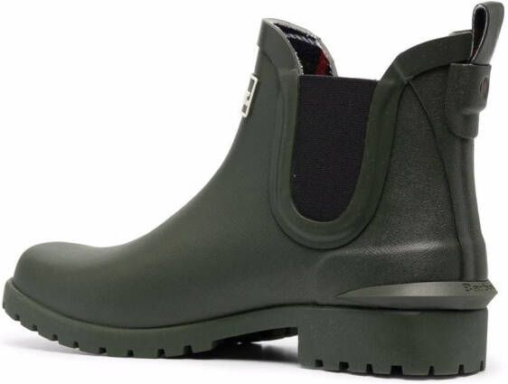 Barbour logo-patch ankle boots Green