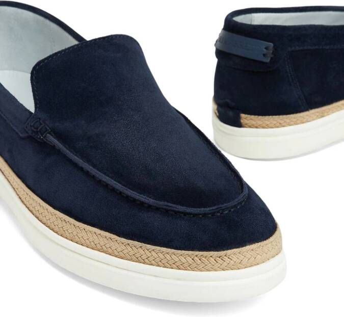 Barrett almond-toe suede loafers Blue