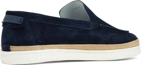 Barrett almond-toe suede loafers Blue