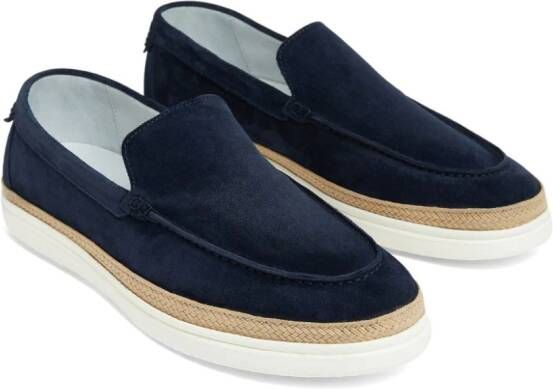 Barrett almond-toe suede loafers Blue