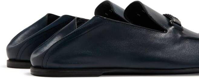 Barrett braided-strap leather loafers Blue