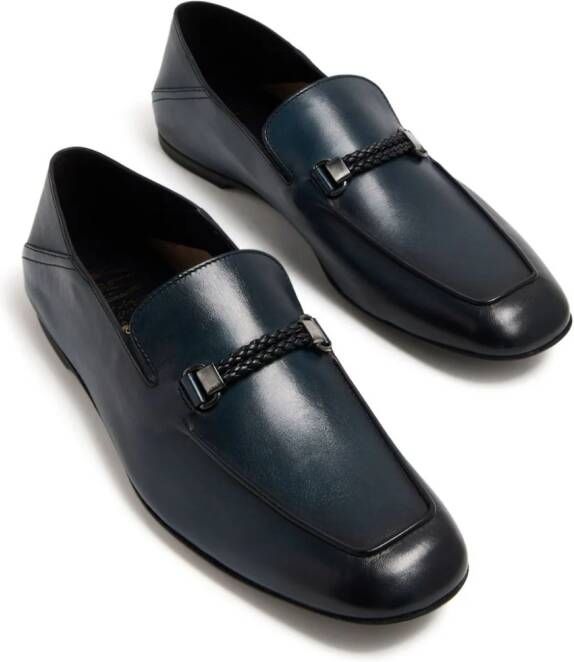 Barrett braided-strap leather loafers Blue