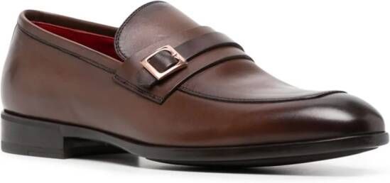 Barrett buckle-detail leather loafers Brown