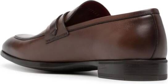 Barrett buckle-detail leather loafers Brown