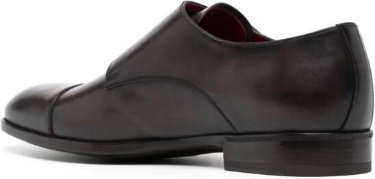 Barrett buckle-detail leather monk shoes Brown