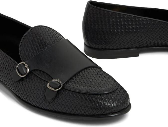 Barrett buckled leather loafers Black