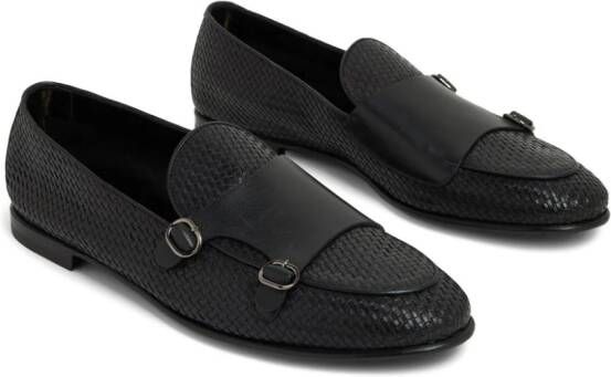 Barrett buckled leather loafers Black