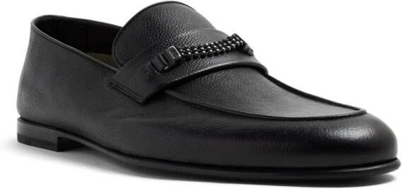 Barrett chain-link leather loafers Black