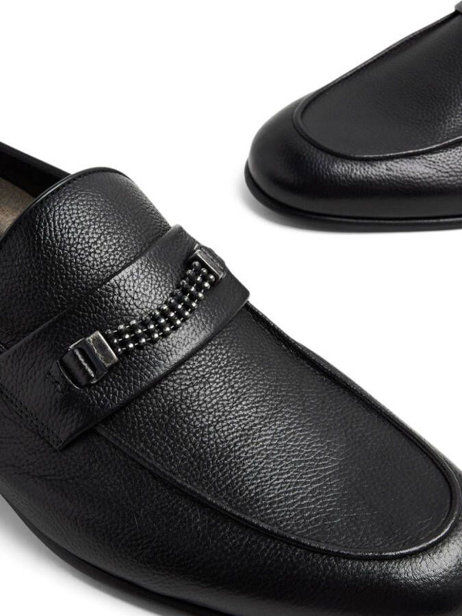 Barrett chain-link leather loafers Black