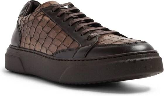 Barrett crocodile-effect leather sneakers Brown