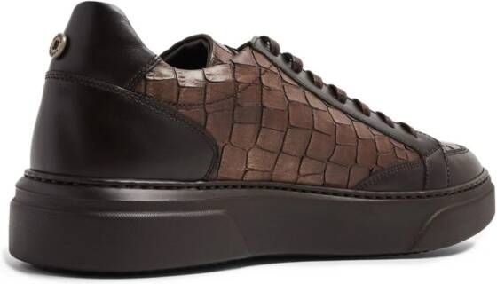 Barrett crocodile-effect leather sneakers Brown