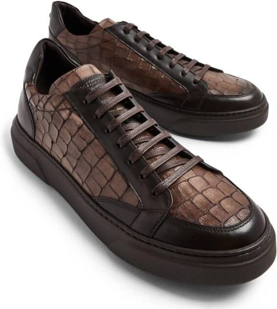 Barrett crocodile-effect leather sneakers Brown