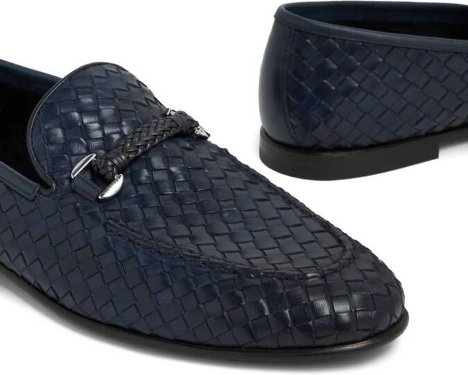 Barrett interwoven leather loafers Blue