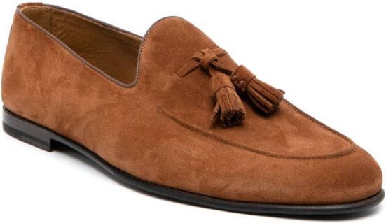 Barrett tassel-embellished suede loafers Brown