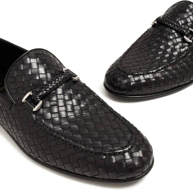 Barrett woven leather loafers Black