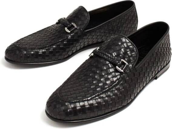 Barrett woven leather loafers Black