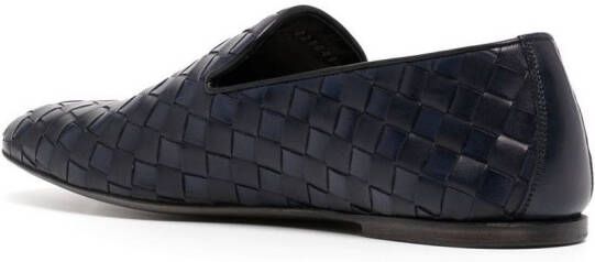 Barrett woven-leather loafers Blue