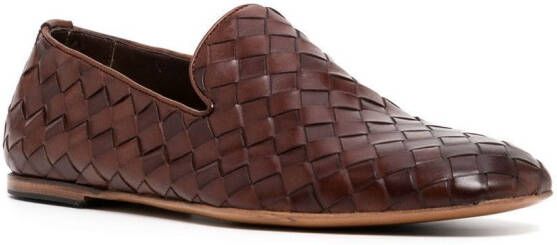 Barrett woven-leather loafers Brown