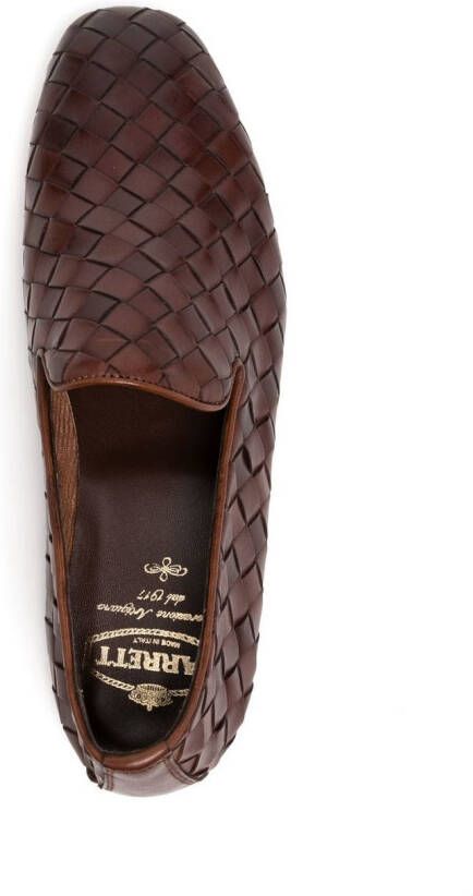 Barrett woven-leather loafers Brown