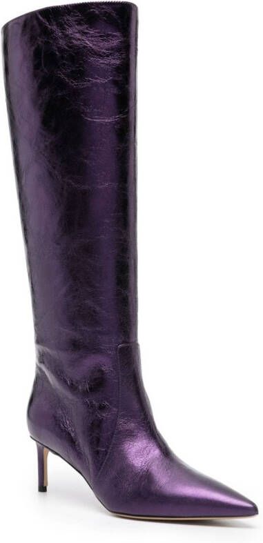 BETTINA VERMILLON 60mm knee-length leather boots Purple