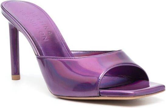 BETTINA VERMILLON Jane iridescent mules Purple