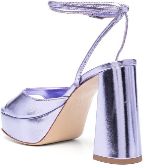 BETTINA VERMILLON Janet laminated faux-leather platform sandals Purple