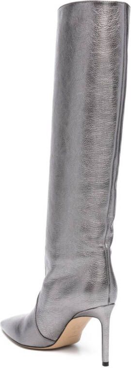 BETTINA VERMILLON Metallic knee-high boots Silver