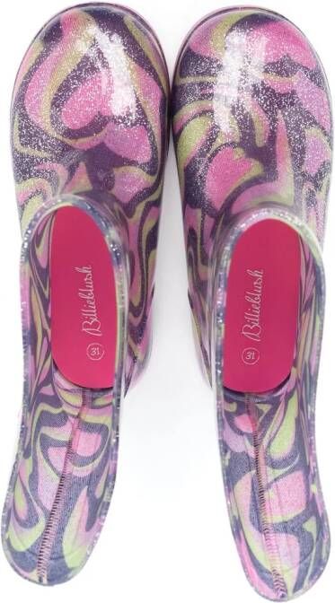 Billieblush abstract-print wellies Pink