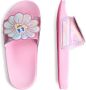 Billieblush floral-appliqué iridescent-finish slides Pink - Thumbnail 4