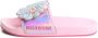Billieblush floral-appliqué iridescent-finish slides Pink - Thumbnail 5