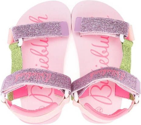 Billieblush glitter-detail flat sandals Pink