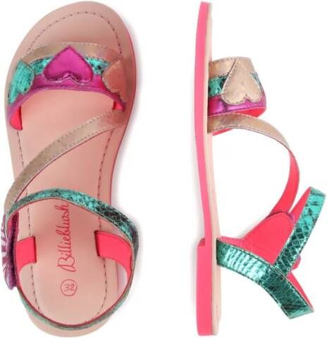 Billieblush heart-motif leather sandals Pink