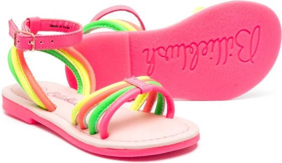 Billieblush multi-strap calf-leather sandals Pink