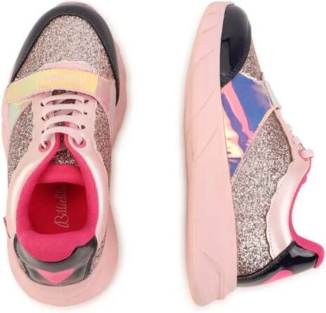 Billieblush panelled lace-up sneakers Pink