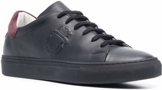 Billionaire Crest low-top leather sneakers Black