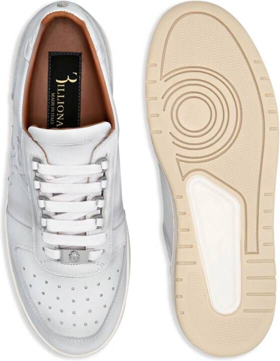 Billionaire croc-effect leather low-top sneakers White