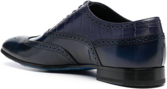 Billionaire crocodile-effect leather derby shoes Blue