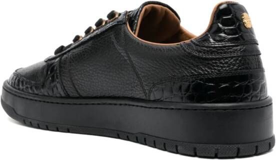 Billionaire crocodile-effect leather sneakers Black