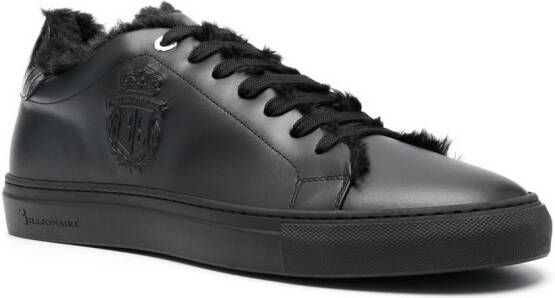 Billionaire debossed-logo low-top sneakers Black