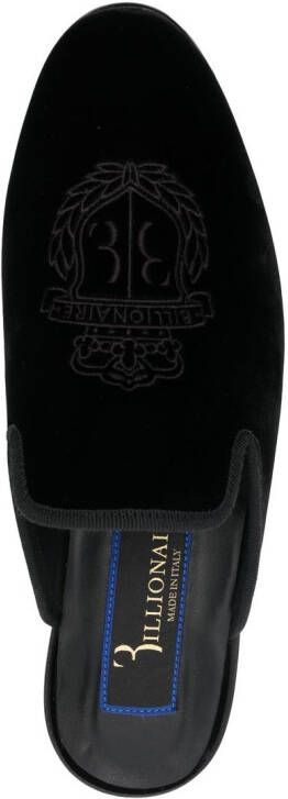 Billionaire embossed-logo slip-on loafers Black