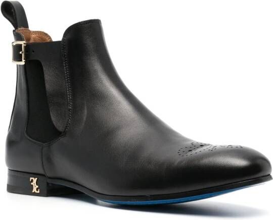 Billionaire flat leather boots Black