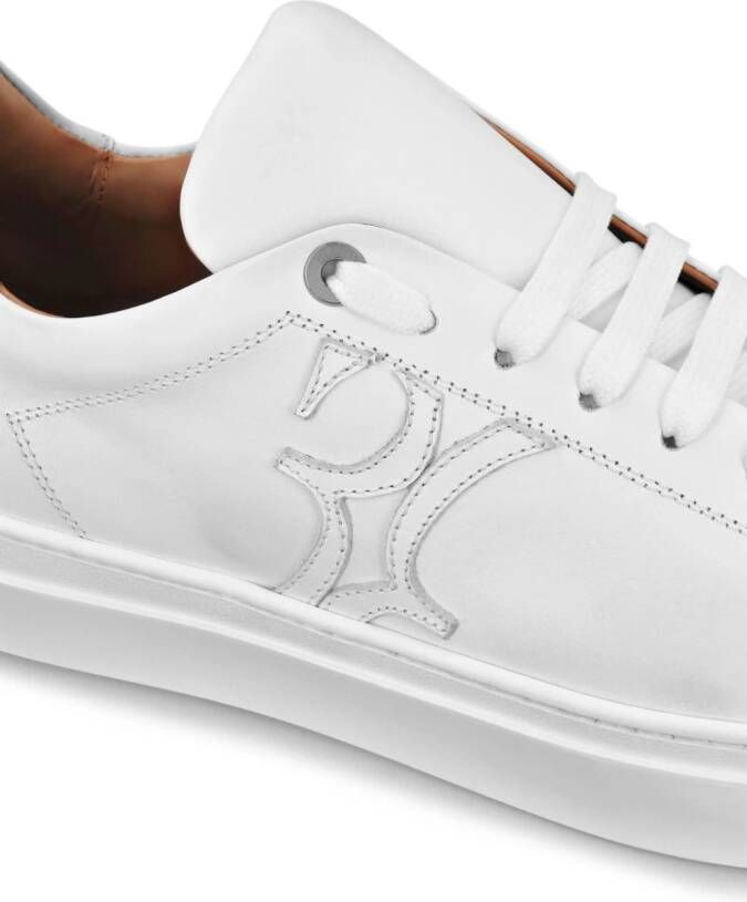 Billionaire logo-appliqué leather sneakers White
