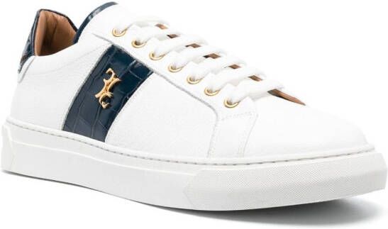 Billionaire logo-embellished leather sneakers White