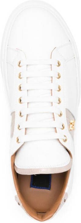 Billionaire logo-embellished leather sneakers White