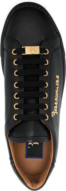 Billionaire logo-plaque low-top leather sneakers Black