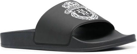 Billionaire logo-print slides Black