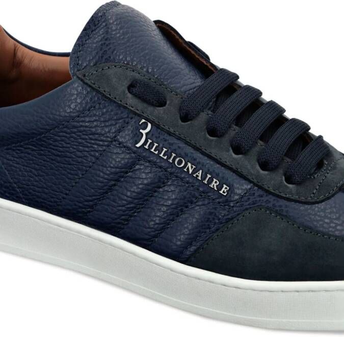 Billionaire Nabuk panelled leather sneakers Blue