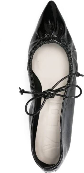 Bimba y Lola + Black flat lace-up leather shoe