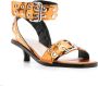 Bimba y Lola 50mm studded leather sandals Orange - Thumbnail 2