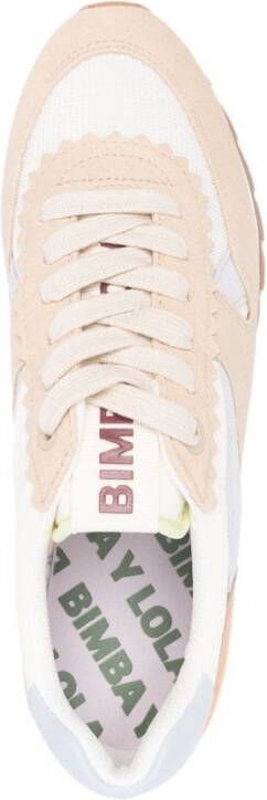 Bimba Y Lola Lace-Up Panelled Leather Sneakers - Neutrals